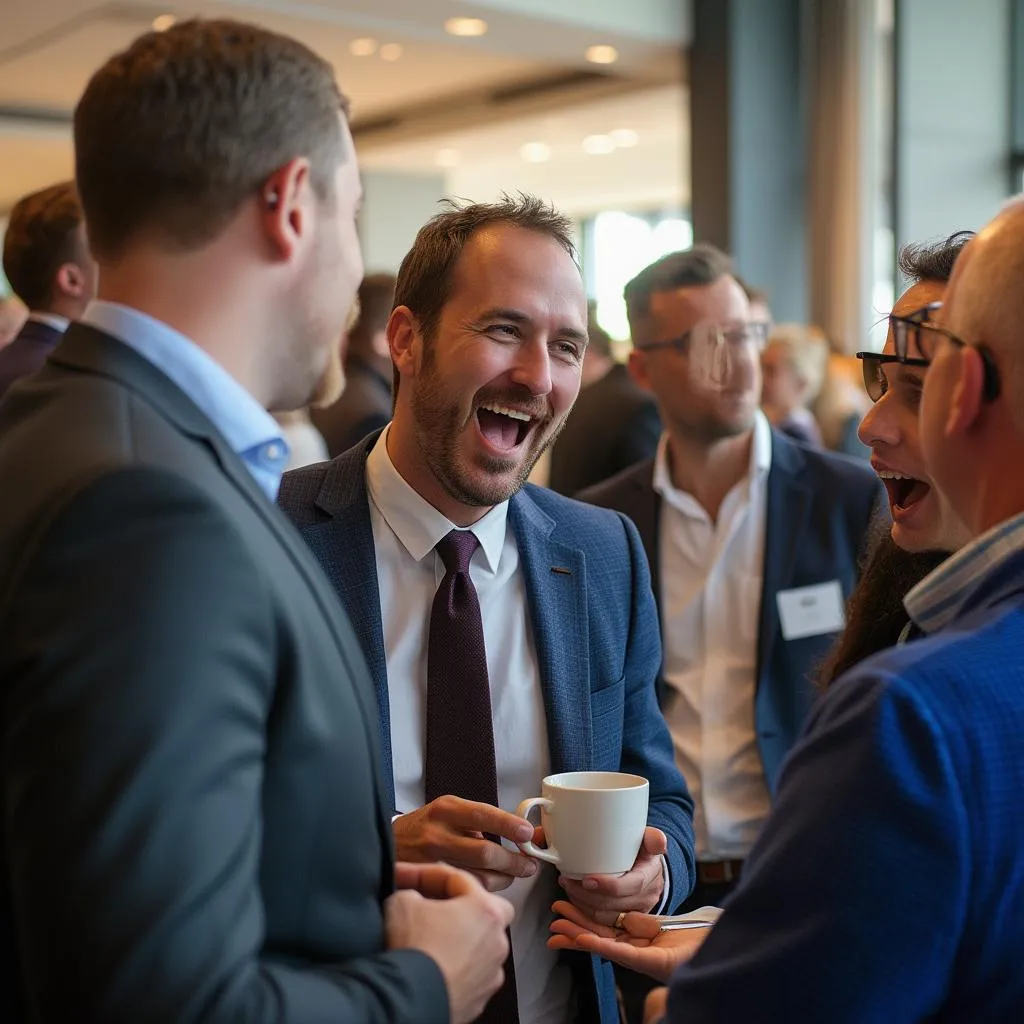 Networking en evento de inversión